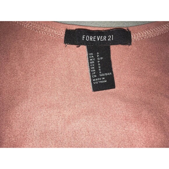 FOREVER 21 S M Vegan Suede Washable Kimono Tunic Open Top Raglan Duster Neutral - Picture 3 of 7